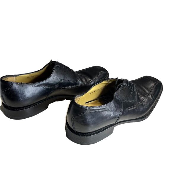 Mezlan Livonia Black Leather Oxford Men’s 10.5 Made in Spain Bicycle Toe Dress - Picture 4 of 8